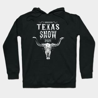 I Survived Texas Snow 2021-Cow Skull Hoodie